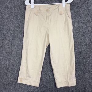 Sandro Pants Womens Size 4 Beige Capri casual Preppy Beach